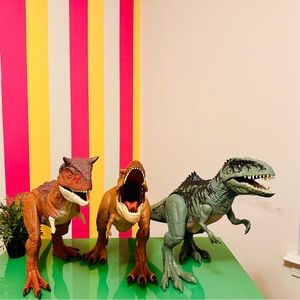 3 XL Jurassic World Dominion Colossal Dinosaurs!T-REX GIGANOTOSAURUS CARNOTAURUS